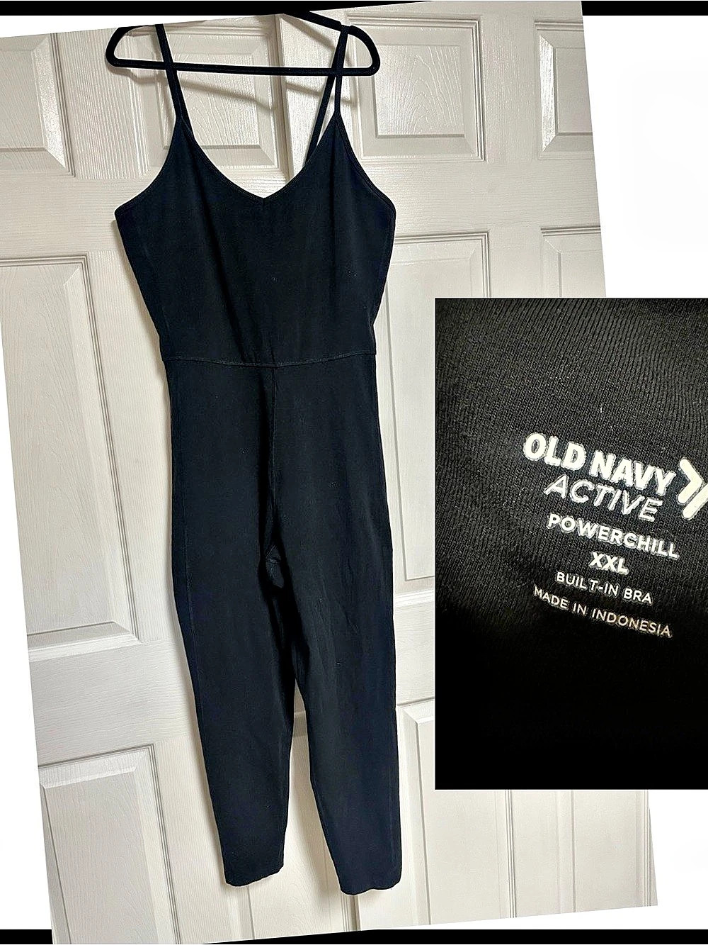 Old Navy PowerChill 7/8 Cami Bodysuit Sleeveless Black Xxl